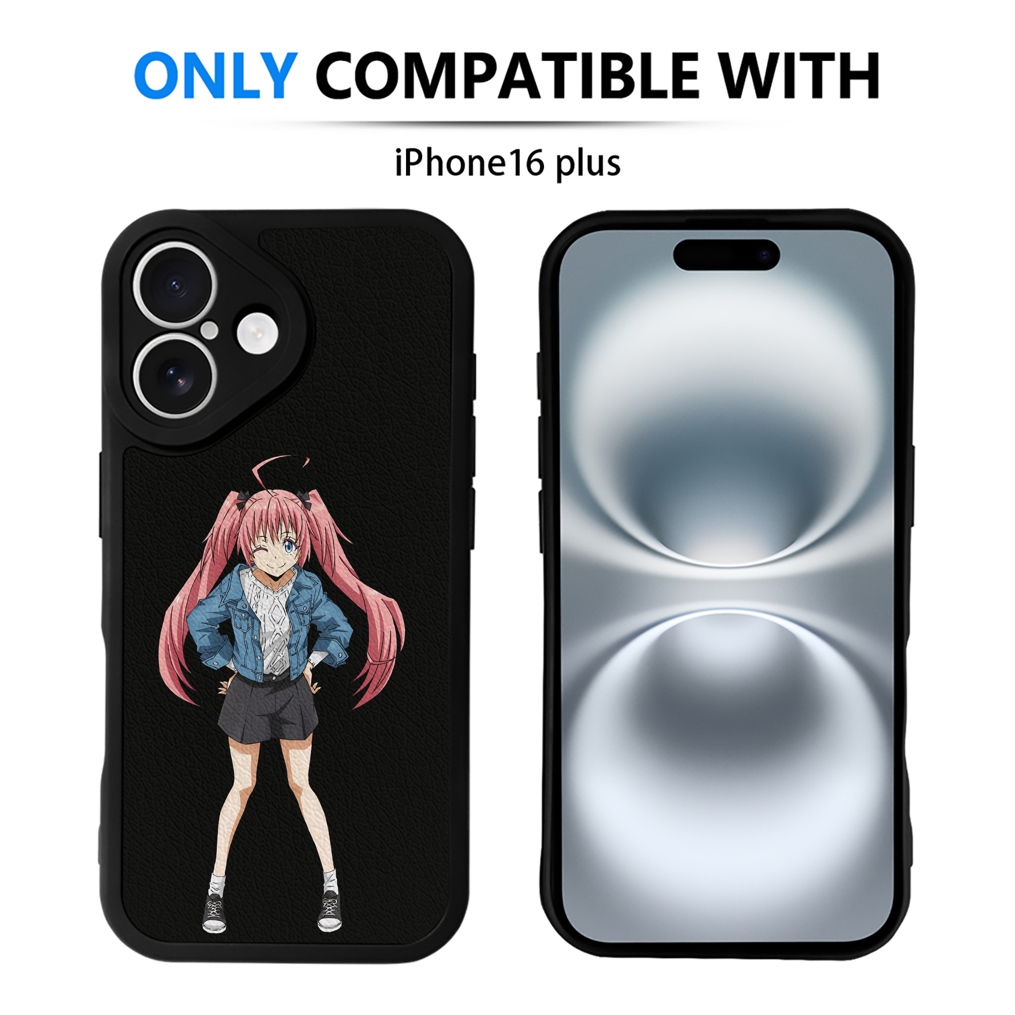 （画像用） 転スラ Regarding Reincarnated to Slime 【iPhone 16シリーズ対応】シリコンスマホケース（レザー調） 材質：シリコン